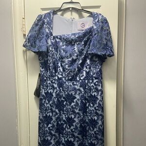 JS designs lace overlay dress